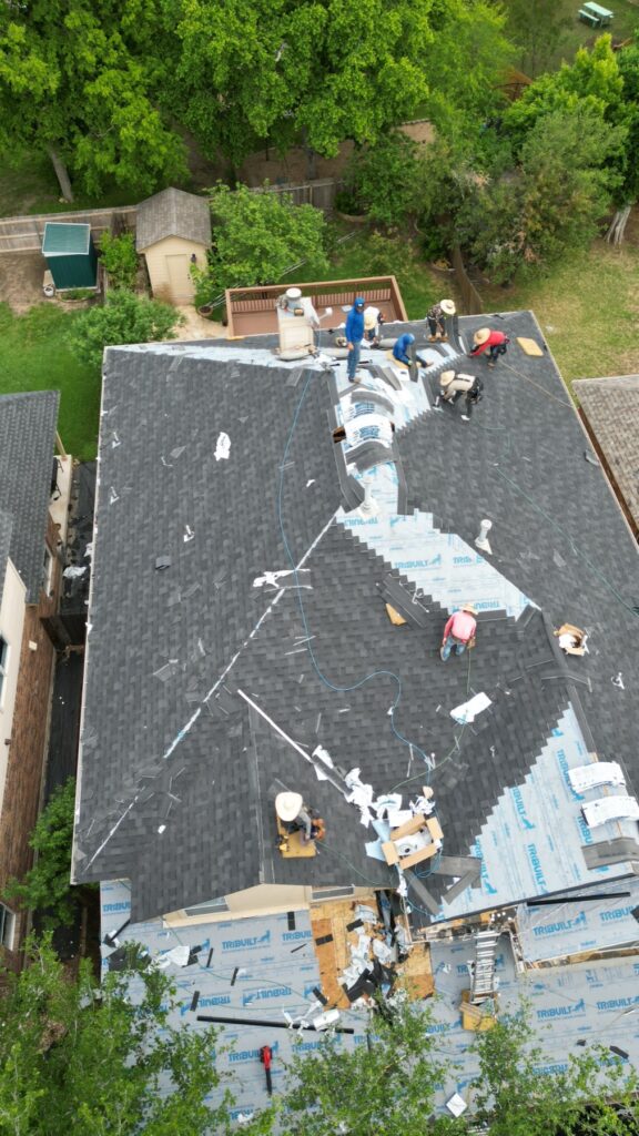 Roof replaced after hail damage in Austin TX