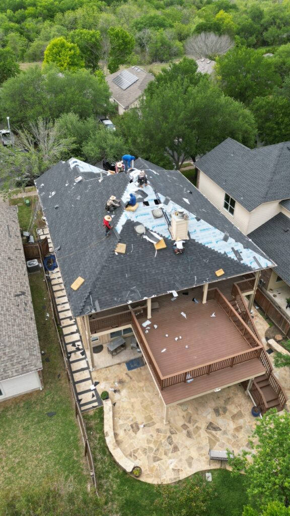 Roof shingles close-up