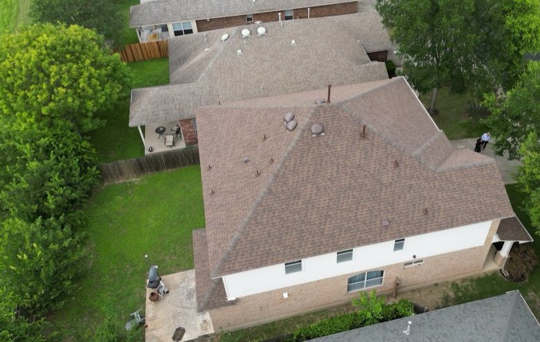 The finished roof: a large, complex footprint