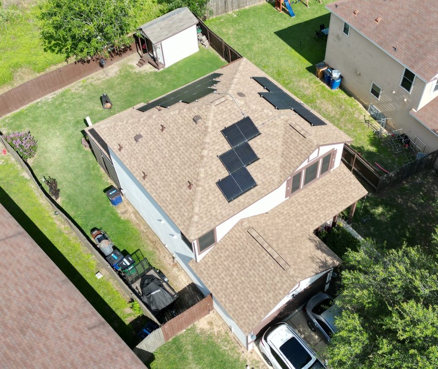 The finished roof, solar array back in place